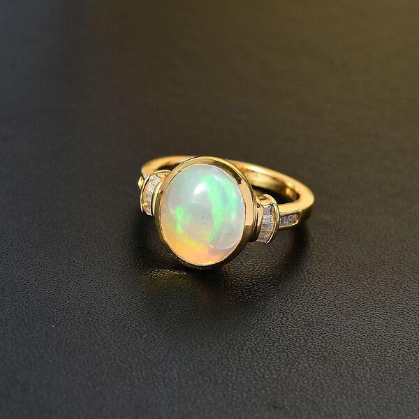 AA Nat&uuml;rlicher, &auml;thiopischer Welo Opal und Diamant Ring - 3,20 ct. image number 2