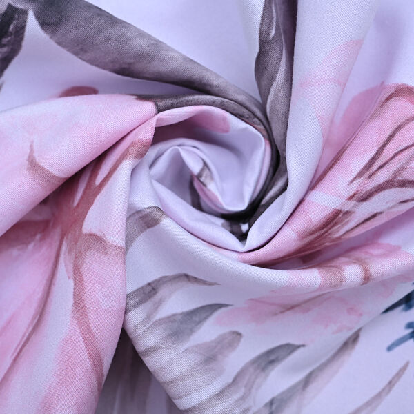 SERENITY NIGHT: 3er-Set - Bettdecke und 2 Kissenbez&uuml;ge, Blau-Rosa-Wei&szlig; image number 5