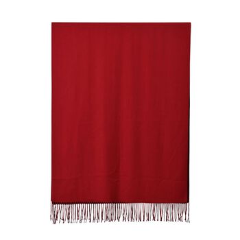 Eleganter doppelseitiger Schal mit Fransen, 68x180cm, Rot
