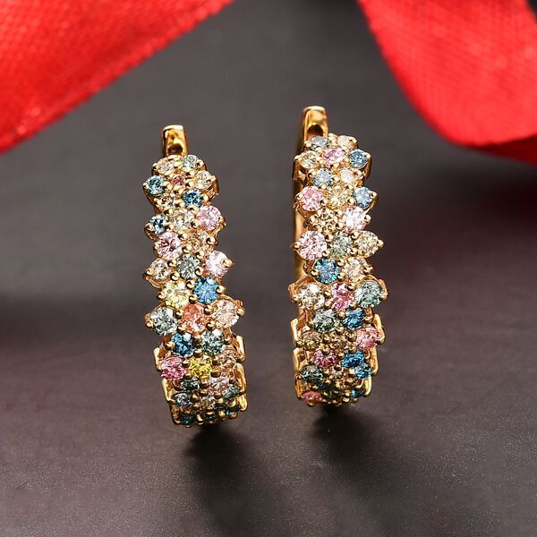 LUXURIANT DIAMOND - Lab Grown Rosa Diamant SI, Lab Grown Gelb Diamant Ohrringe 925 Silber 750 Gelbgold Vermeil ca. 1,99 ct. image number 1