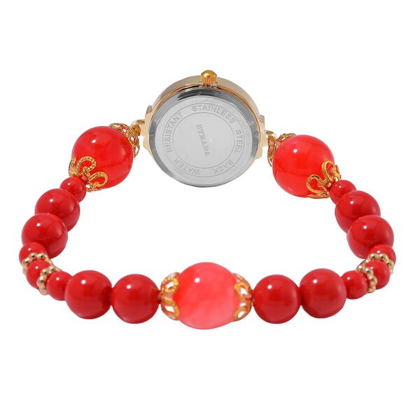 4er Set STRADA - Uhr mit Rote Kristall Armbänder image number 4