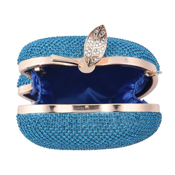 Apple-Clutch mit Kristallverzierung, Gr&ouml;&szlig;e 15x11,5 cm, Blau image number 5
