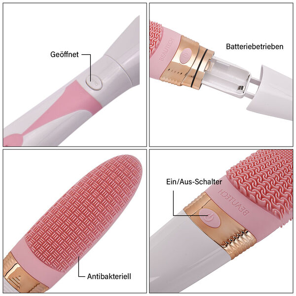 Elektrische Reinigungs-Vibrations-Badeb&uuml;rste mit langem Griff, 43x6,5x4cm, Rosa image number 6