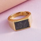Meteorit Ring 925 Silber vergoldet  ca. 5,41 ct image number 1