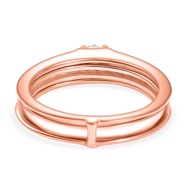 2er-Set Moissanit Ringe, 925 Silber 750 ros&eacute;vergoldet - 0,48 ct. image number 6