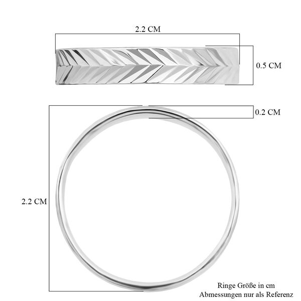 Bandring mit Diamantschliffmuster in 925 Silber, 2,40 Gramm image number 6