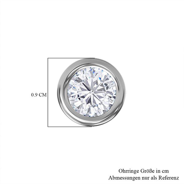 Moissanit Nugget Ohrringe, 925 Silber rhodiniert - 2 ct. image number 6