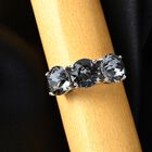 LUSTRO STELLA Österreichischer Schwarzem Diamant Kristall Ring 925 Silber Platin-Überzug image number 1