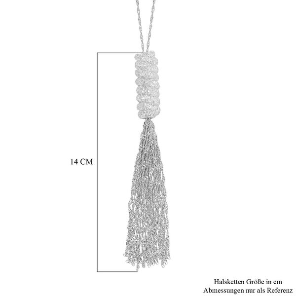 Weißer Kristall Halskette ca. 70 cm Reines Messing image number 5