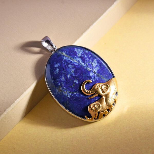 Lapislazuli Anh&auml;nger 925 Silber bicolor ca. 71,00 ct image number 3