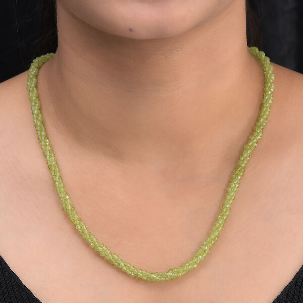Natürliche Peridot-Halskette, 50 cm, 925 Silber ca. 104,89 ct image number 3