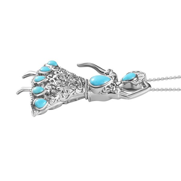 Sleeping Beauty T&uuml;rkis Anh&auml;nger mit Kette - 1,72 ct. image number 4