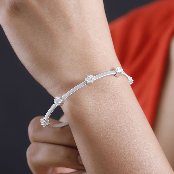 Moissanit Armreif, 19 cm - 1,20 ct. image number 4