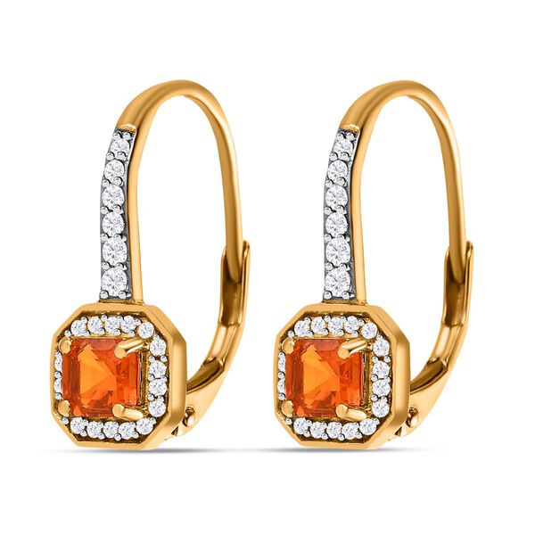 AA Salamanca Feueropal und Zirkon Ohrringe - 0,77 ct. image number 4