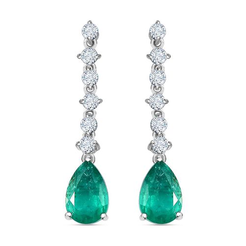 Smaragd Triplett Quarz und Zirkon Ohrringe - 8,94 ct. image number 0