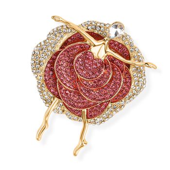 Mehrfarbige Kristall-Brosche, Ballerina