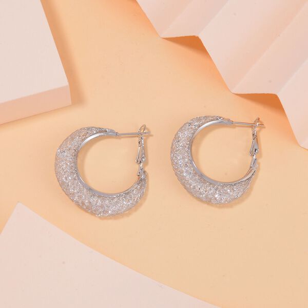 Weißer Kristall Ohrringe Reines Messing image number 2