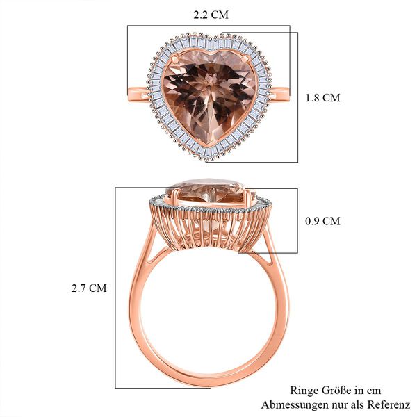 AAA Morganit und Diamant Ring in 585 Roségold - 5,04 ct. image number 6