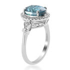 RHAPSODY AAAA Kambodschanischer, blauer Zirkon und Diamant-Ring, VS E-F, 950 Platin  ca. 5,70 ct image number 2