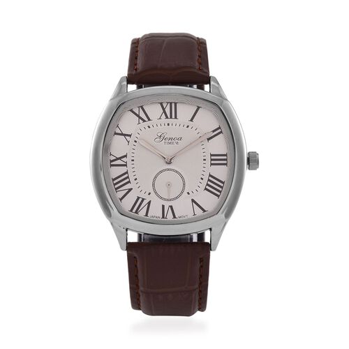 GENOA Limitierte Auflage Miyota Japanese Movement Uhr mit Echtlederarmband - Braun image number 0