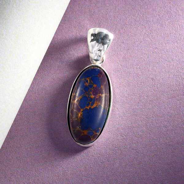 Lila Mojave-Türkis Solitär-Anhänger in Silber, 7,63 ct. image number 2