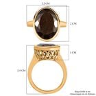 Chocolate Saphir Ring, 925 Silber Gelbgold Vermeil, ca. 11.36 ct image number 6