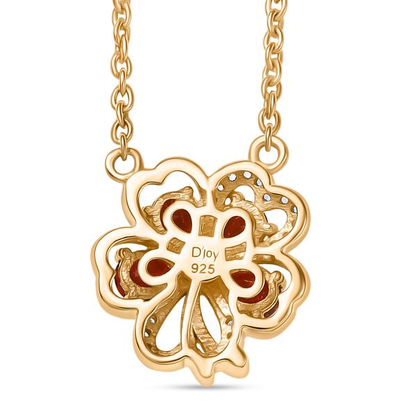 D'Joy AA mexikanische Kirschfeuer-Opal und Zirkon Halskette, 45 cm - 0,60 ct. image number 5