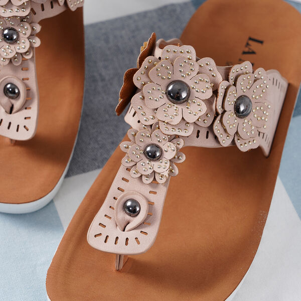 LA MAREY - Blume Sandalen, Gr&ouml;&szlig;e 36, Rosa image number 5