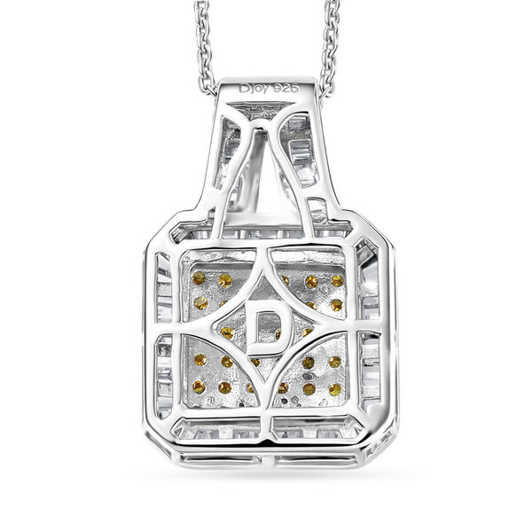 D'Joy gelber und wei&szlig;er Diamant Anh&auml;nger mit 50cm Kette - 1 ct. image number 5