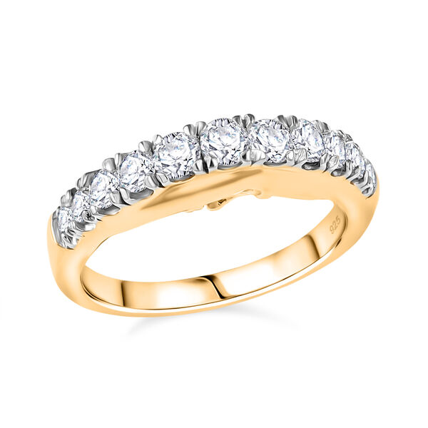 Moissanit Ring 925 Silber vergoldet (Größe 17.00) ca. 0,76 ct image number 4