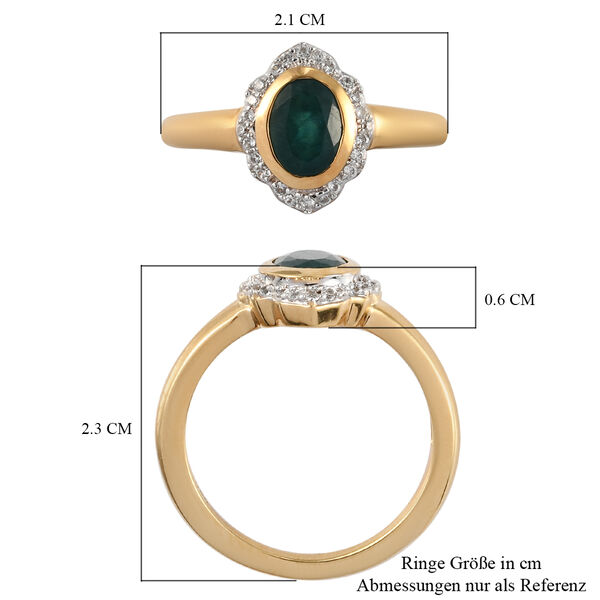 Grandidierit und Zirkon-Ring, 925 Silber vergoldet  ca. 0,96 ct image number 7