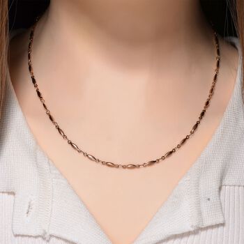 Reiner Edelstahl IP Rosa Plattierung Halskette ca. 50 cm ca. 6,50g