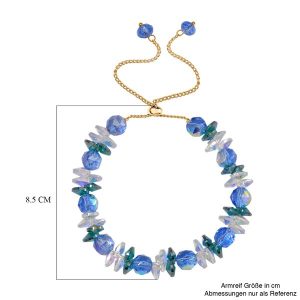 Mehrfarbiger Kristall Armband ca. Flexibles cm Std Gelb image number 5