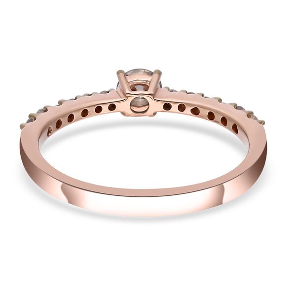 Nat&uuml;rlicher Champagner Diamant Ring, 925 Silber Ros&eacute;gold Vermeil (Gr&ouml;&szlig;e 20.00) ca. 0.50 ct image number 5