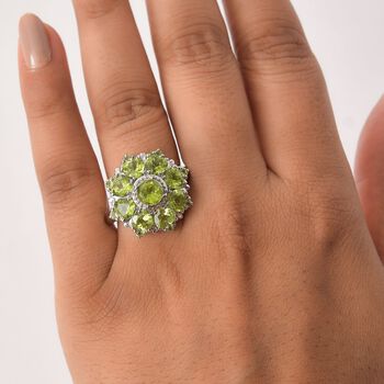 Nat&uuml;rlicher Peridot Ring 316L Edelstahl (Gr&ouml;&szlig;e 18.00) ca. 5.33 ct