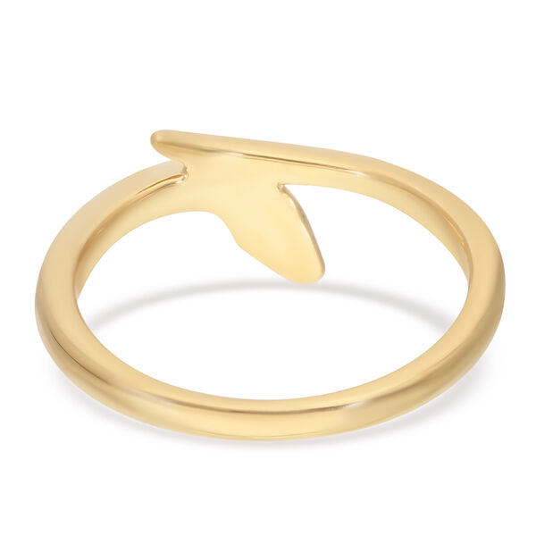 Schwarzer Diamant Bypass Ring 925 Silber vergoldet image number 5