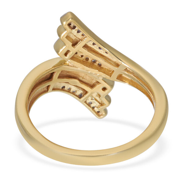 Diamant Bypass-Ring, 925 Silber Gelbgold Vermeil  ca. 0,15 ct image number 5