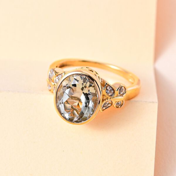 AAA Prasiolith und Zirkon Ring - 3,44 ct. image number 1