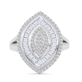 LUSTRO STELLA weißer Zirkonia Cluster Halo Ring