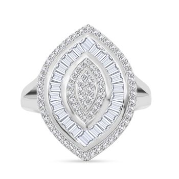 LUSTRO STELLA wei&szlig;er Zirkonia Cluster Halo Ring