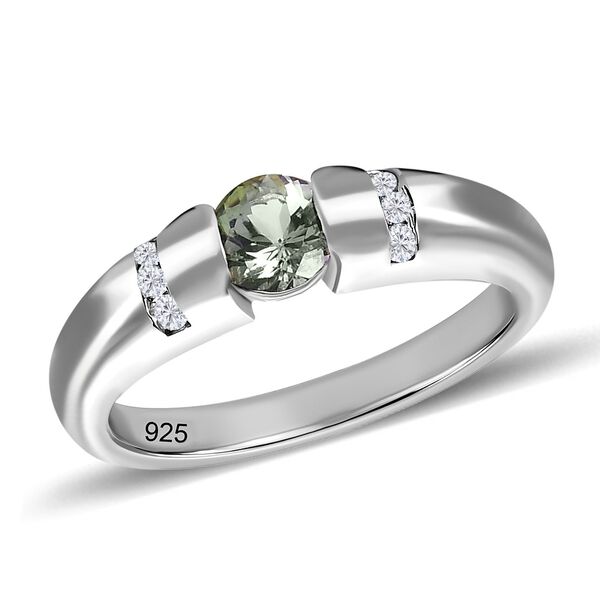 Grüner Tansanit und Zirkon-Ring - 0,73 ct. image number 3