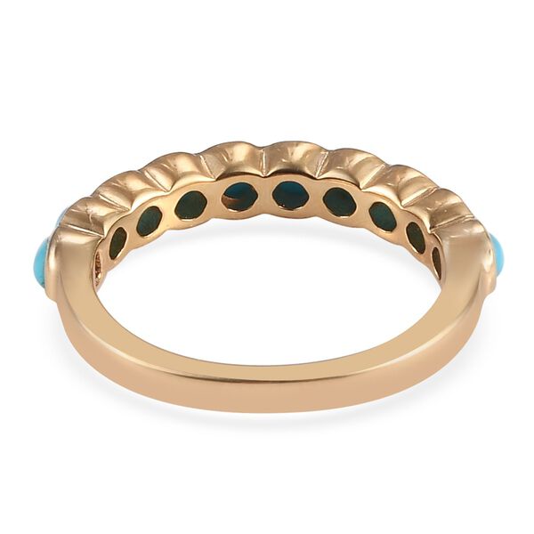 Natürlicher Sleeping Beauty Türkis Band Ring 925 Silber 585 Vergoldet image number 6