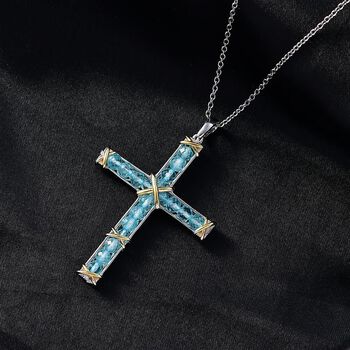 EverTrue AA blauer Apatit Anh&auml;nger mit 50cm Kette - 5,70 ct.