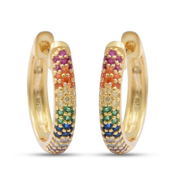 LUSTRO STELLA - Mehrfarbiger Zirkonia Ohrringe 925 Silber vergoldet ca. 0,84 ct