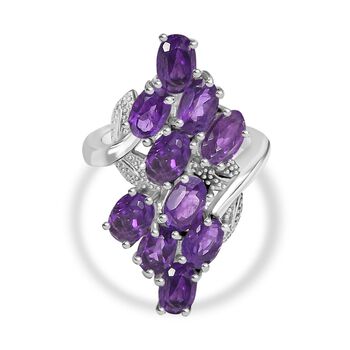 Afrikanischer Amethyst Ring Edelstahl (Gr&ouml;&szlig;e 16.00) ca. 4,51 ct