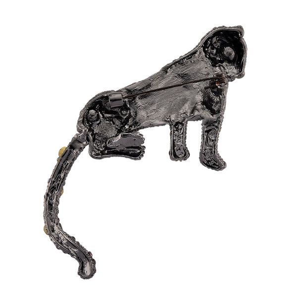 Mehrfarbiger Kristall Brosche  Schwarz image number 4