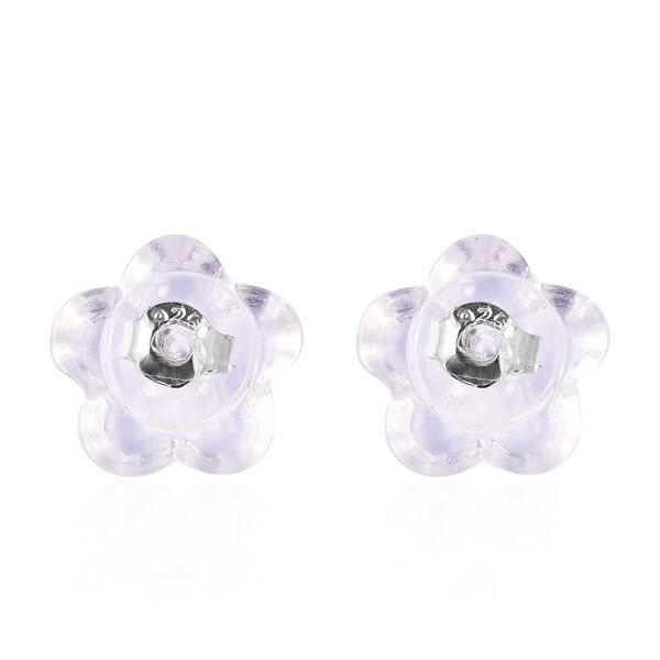 9 Paar Ohrstopper Set, 925 Silber Kern mit Silikon Blüte, rhodiniert vergoldet rosévergoldet image number 2