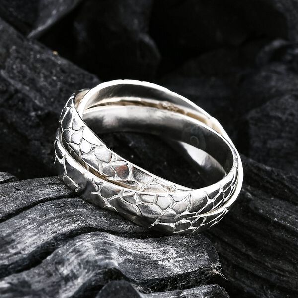 Royal Bali Kollektion - Wickelring Trio mit Kieselstein-Motiv in 925 Silber image number 1