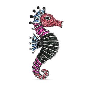 Mehrfarbiger Kristall Brosche Antik-silber-Plattierung