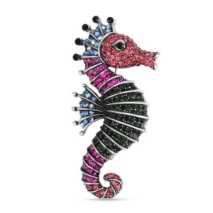 Mehrfarbiger Kristall Brosche Antik-silber-Plattierung